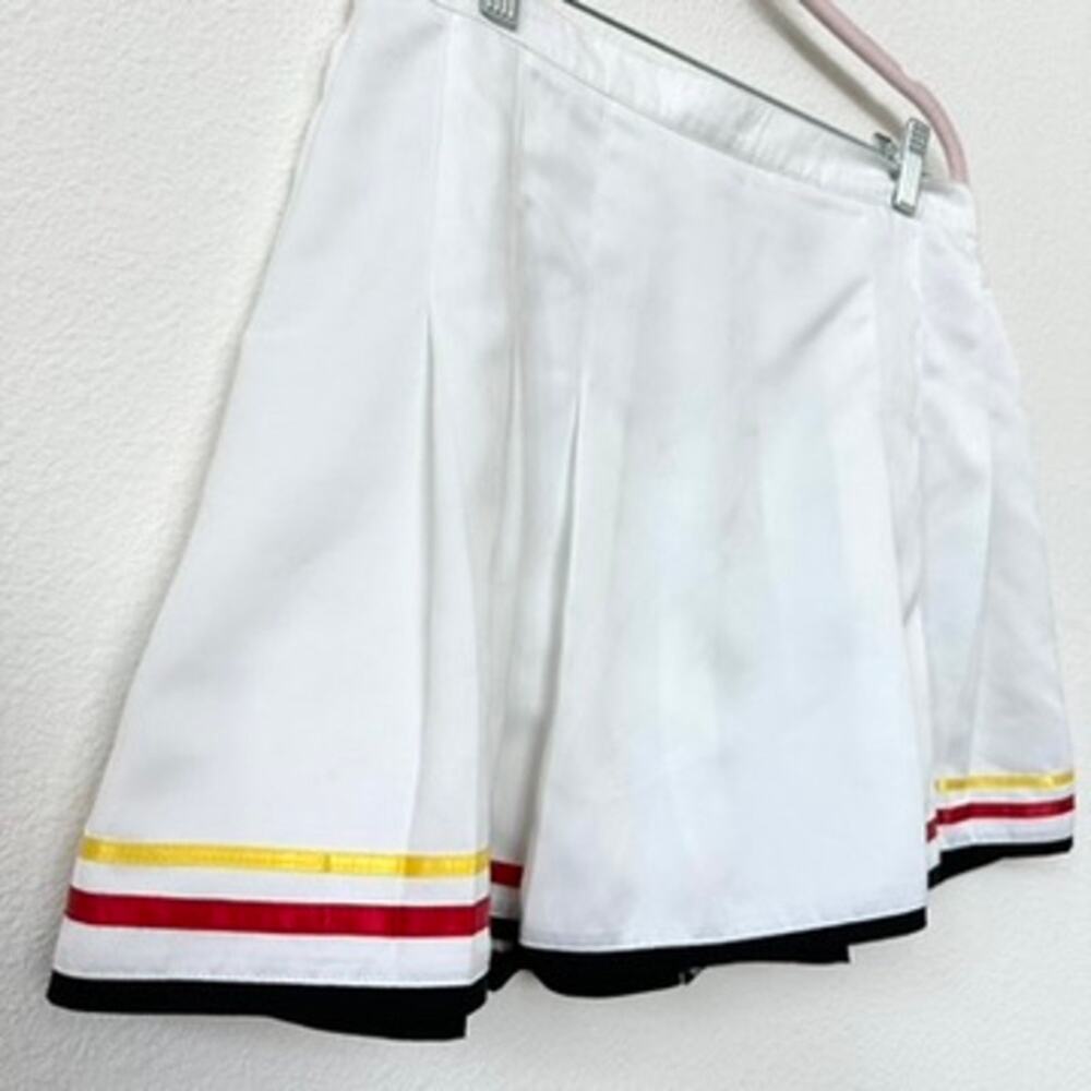 TAIL Tennis Skirt Pleated White with Stripe Detail Women Size 12 Sporty Preppy - Picture 2 of 5